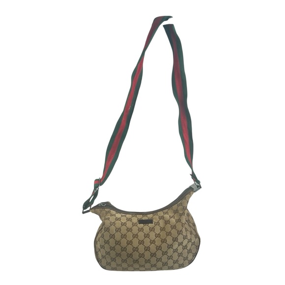 Gucci Vintage GG Supreme Monogram Shoulder Bag with Web Stripe Strap - Picture 1 of 11